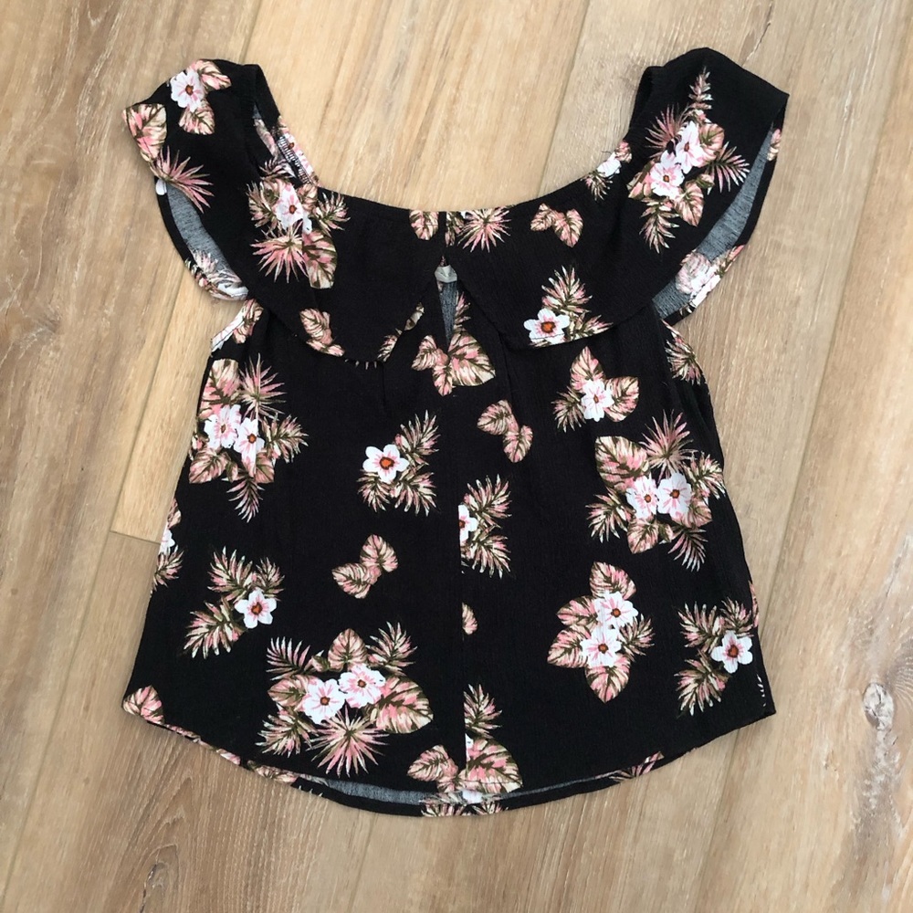 Elodie Floral Hawaiian Women’s‎ Off The Shoulder Top Size Small